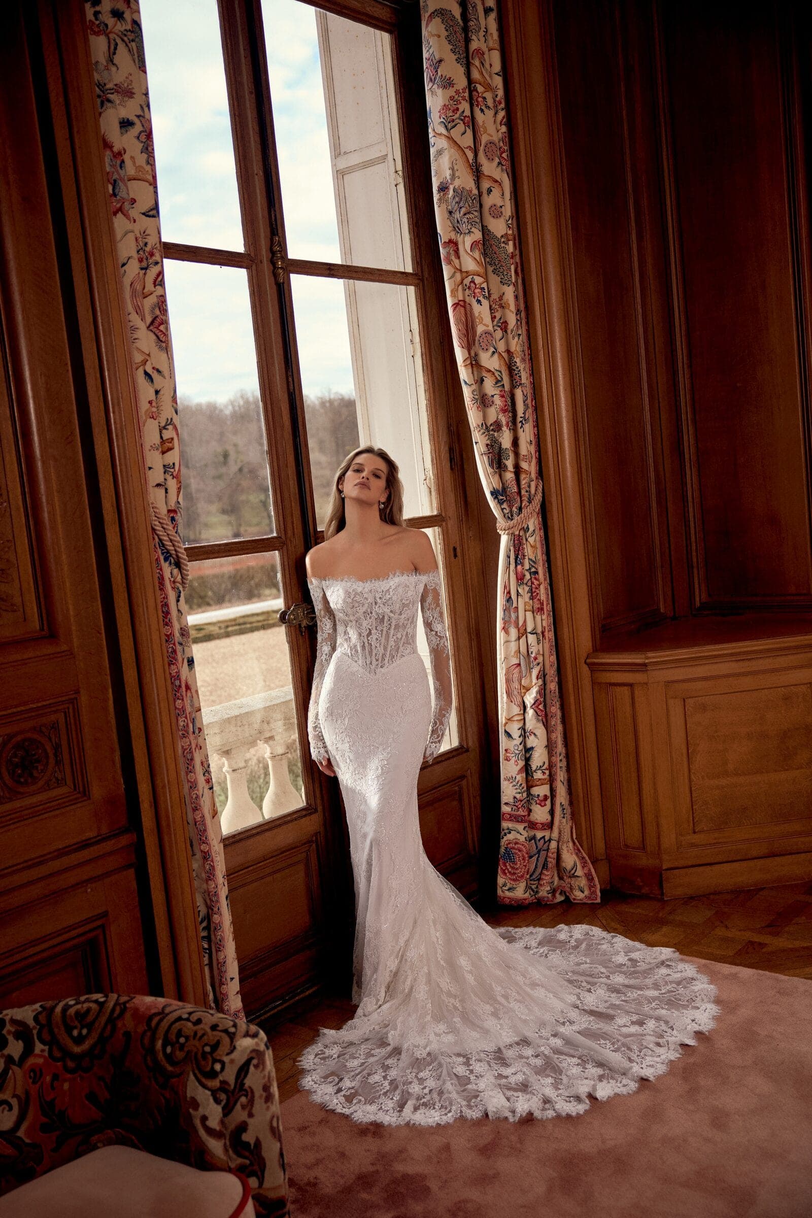 Abito da sposa Nicoletta Justin Alexander, vista frontale — atelier Scuderi Spose Trapani