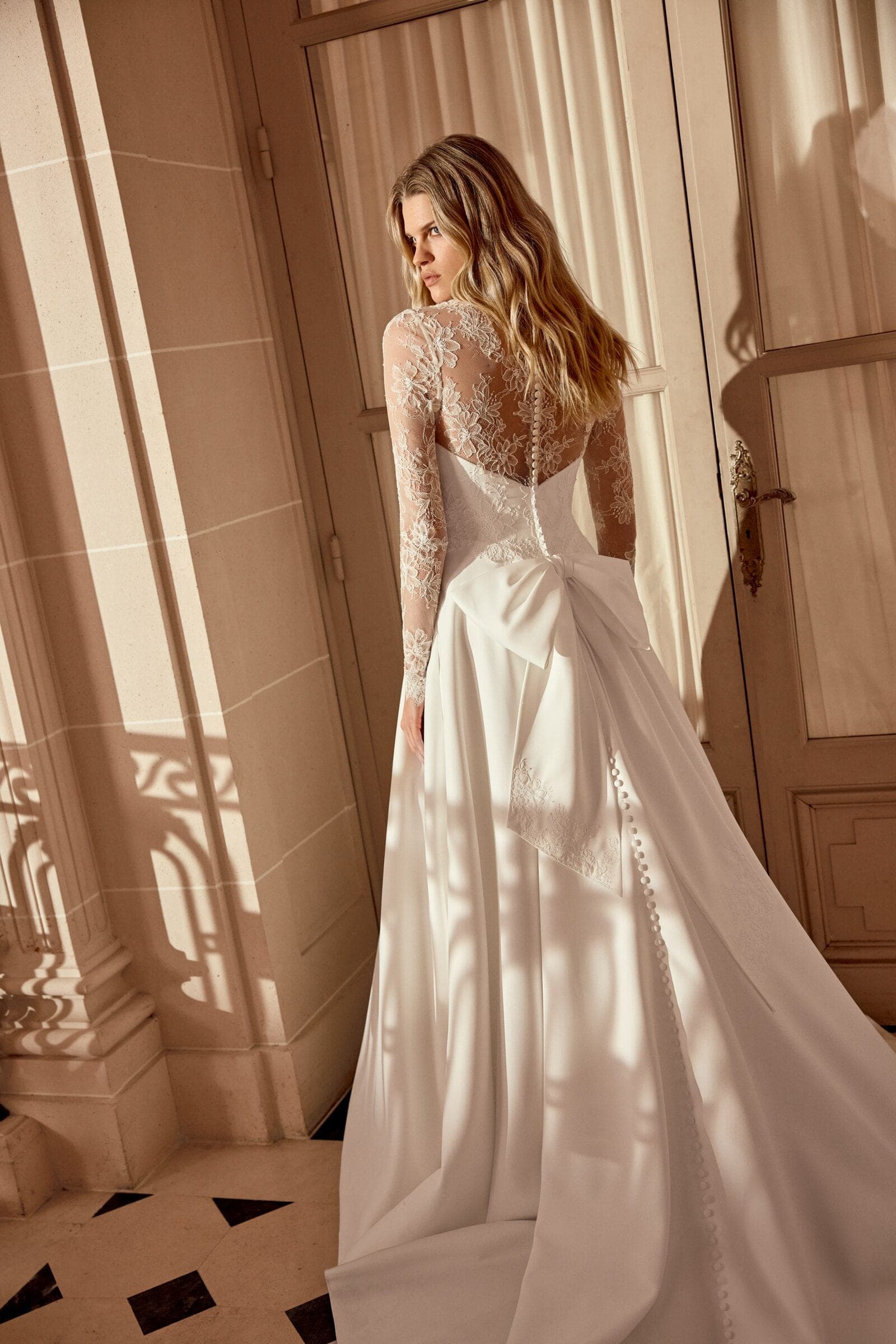 Abito da sposa Nadia Justin Alexander, dettaglio della schiena — atelier Scuderi Spose Trapani