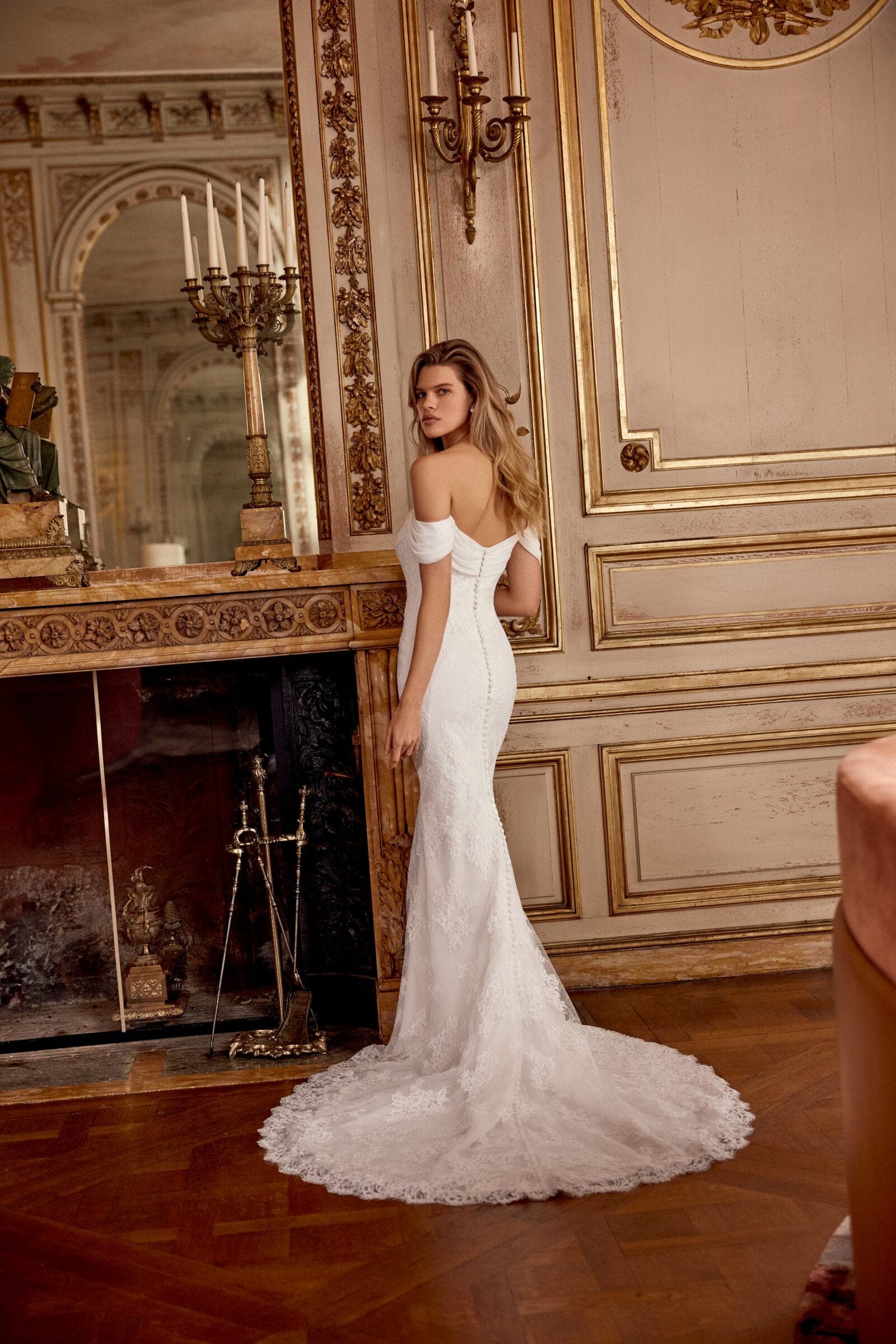 Abito da sposa Ninette Justin Alexander, vista posteriore — atelier Scuderi Spose Trapani