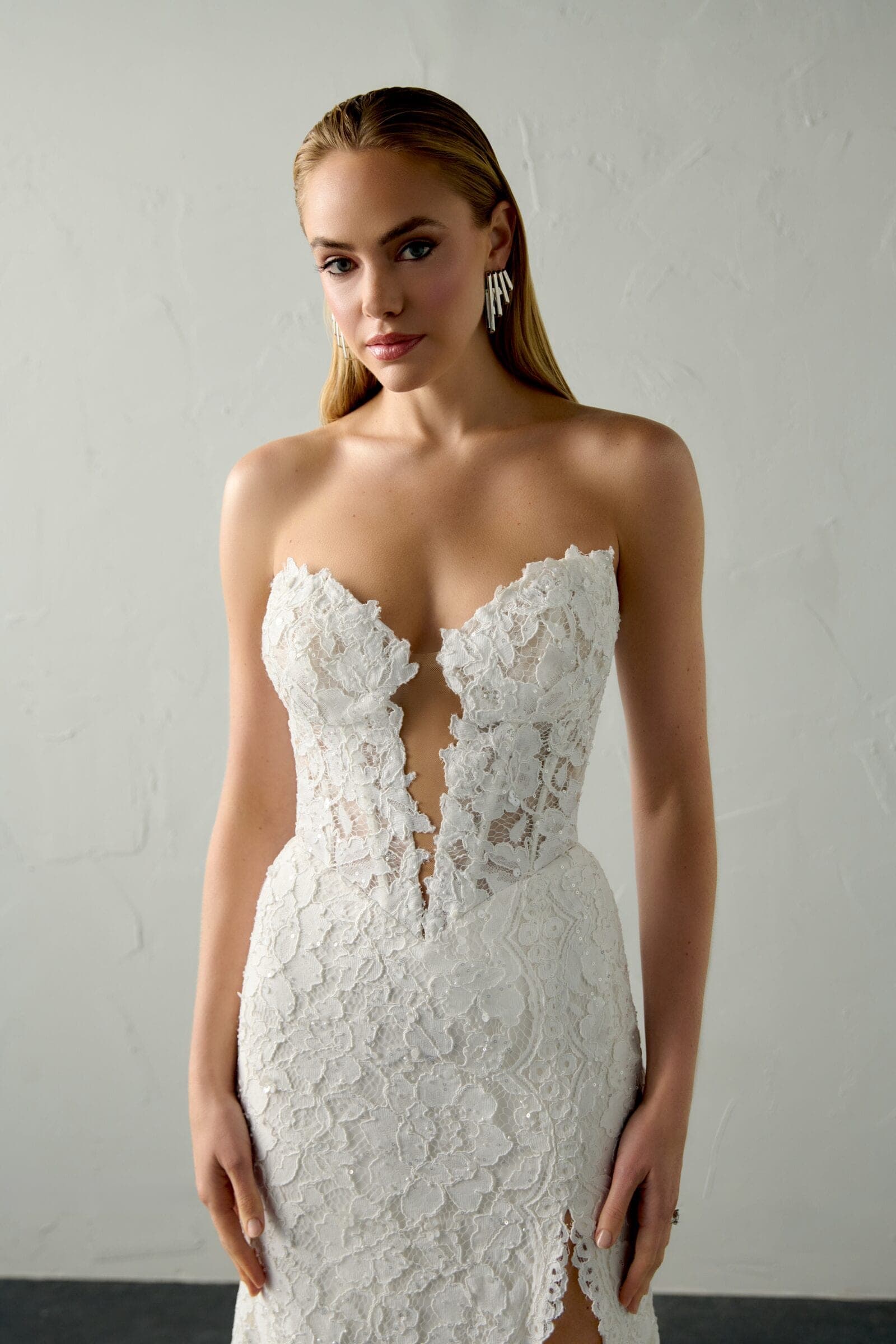 Abito da sposa Blaze Justin Alexander Signature, dettaglio del corpetto — atelier Scuderi Spose Trapani