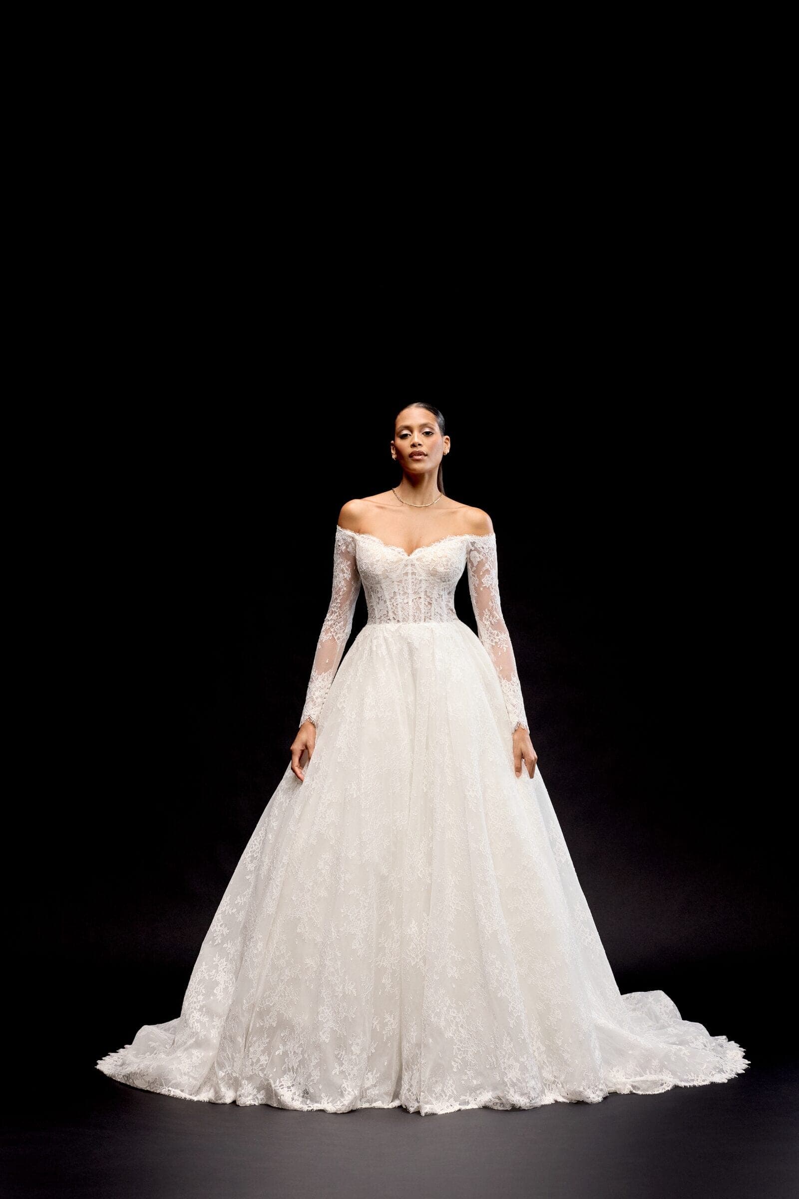 Abito da sposa Miyako Justin Alexander Signature, vista frontale — atelier Scuderi Spose Trapani