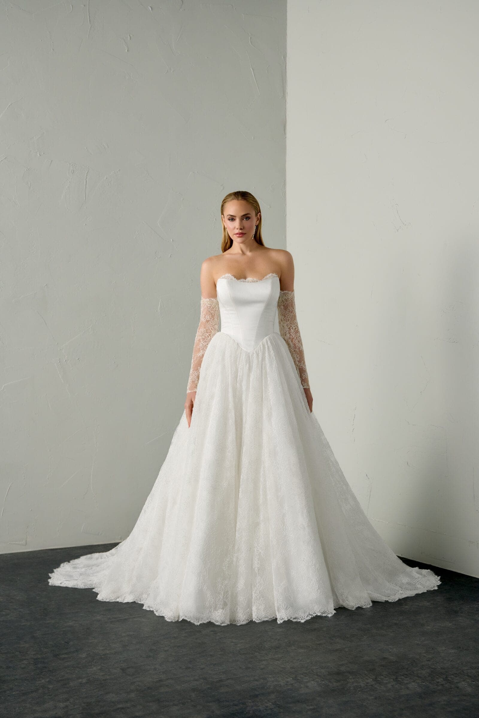 Abito da sposa Sable Justin Alexander Signature, vista frontale — atelier Scuderi Spose Trapani